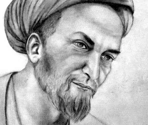 Pencil portrait of Saadi Shirazi in a turban